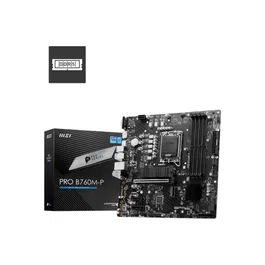 MSI Carte mère PRO B760M-P LGA1700 DDR5 Socket LGA1700 pour processeurs Intel 12e et 13e génération avec refroidissement, slots M.2 et ports de connectique