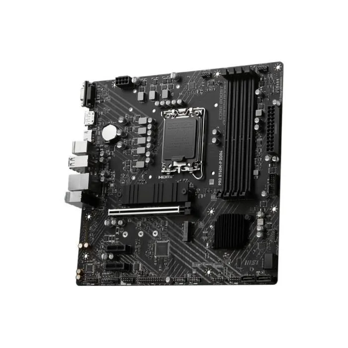 MSI Carte mère PRO B760M-P LGA1700 DDR5 Socket LGA1700 pour processeurs Intel 12e et 13e génération avec refroidissement, slots M.2 et ports de connectique