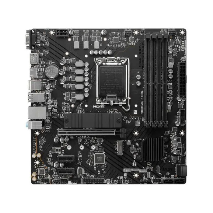 MSI Carte mère PRO B760M-P LGA1700 DDR5 Socket LGA1700 pour processeurs Intel 12e et 13e génération avec refroidissement, slots M.2 et ports de connectique
