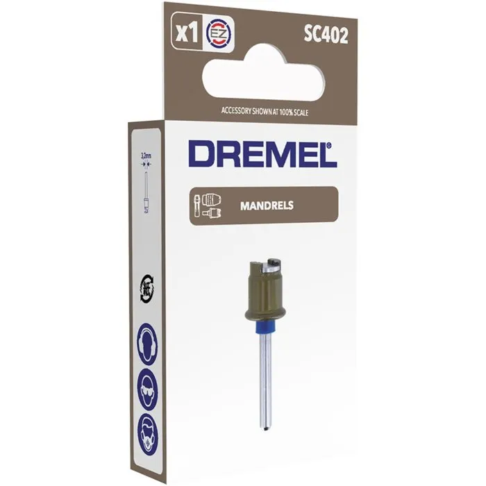Dremel Adaptateur Mandrin SpeedClic S402 Gris pour accessoires EZ SpeedClic, utilisation sans clé, dimensions 18 x 50 x 100 mm