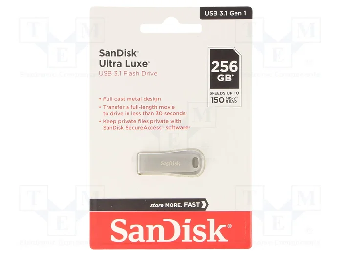 SanDisk Ultra Luxe 256 Go Argent SanDisk Ultra Luxe 256 Go Argent