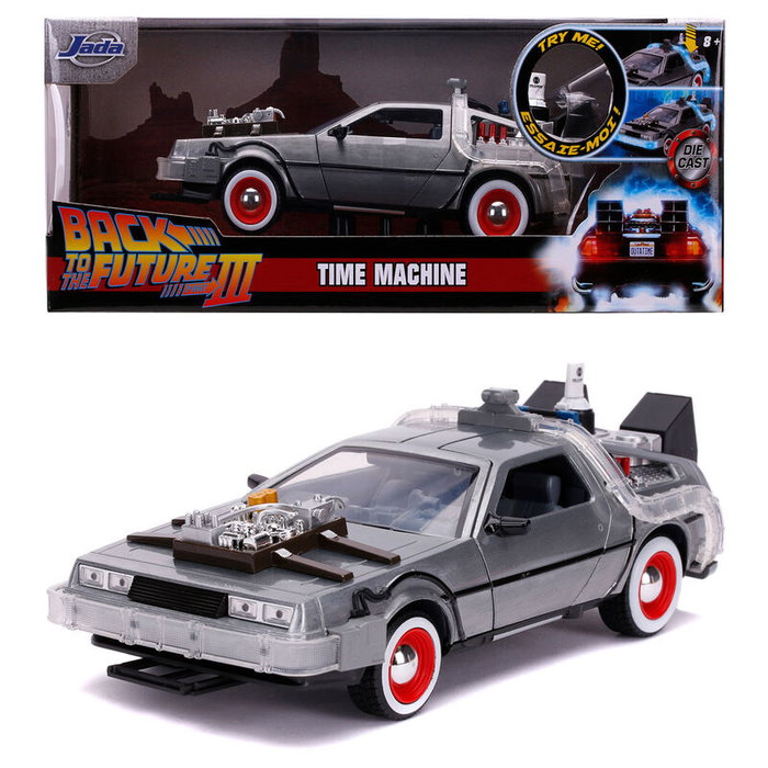 JADA TOYS DeLorean Retour vers le Futur 3 - Voiture Réplique 1:24 avec Portes Ouvrantes et Éclairage - 30.5 cm - À Partir de 8 Ans JADA TOYS DeLorean Retour vers le Futur 3 - Voiture Réplique 1:24 avec Portes Ouvrantes et Éclairage - 30.5 cm - À Partir de 8 Ans