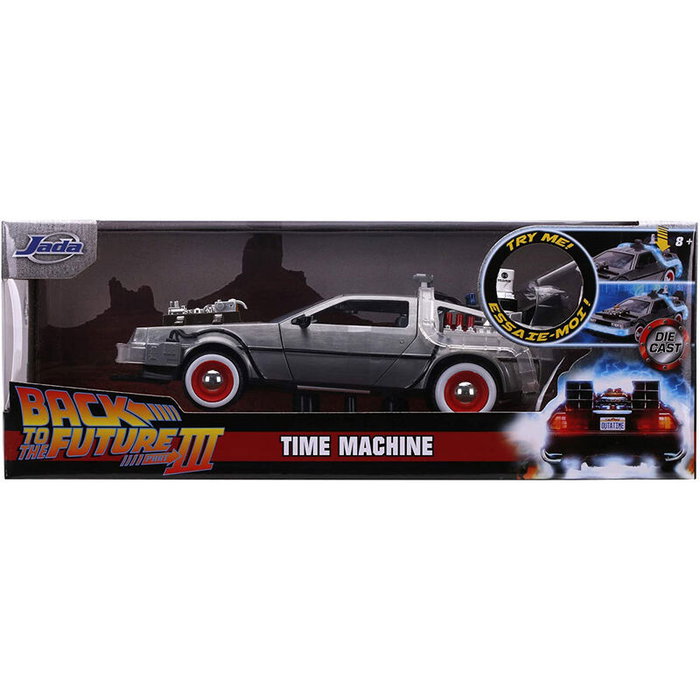 JADA TOYS DeLorean Retour vers le Futur 3 - Voiture Réplique 1:24 avec Portes Ouvrantes et Éclairage - 30.5 cm - À Partir de 8 Ans JADA TOYS DeLorean Retour vers le Futur 3 - Voiture Réplique 1:24 avec Portes Ouvrantes et Éclairage - 30.5 cm - À Partir de 8 Ans