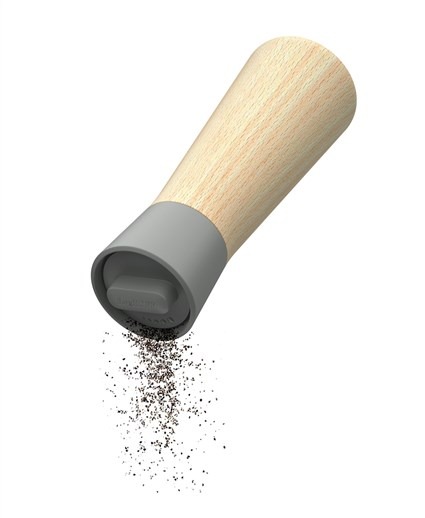 Berghoff 3950410 Moulin à épices Balance Moonmist en bois durable avec mécanisme céramique réglable pour poivre, sel et herbes