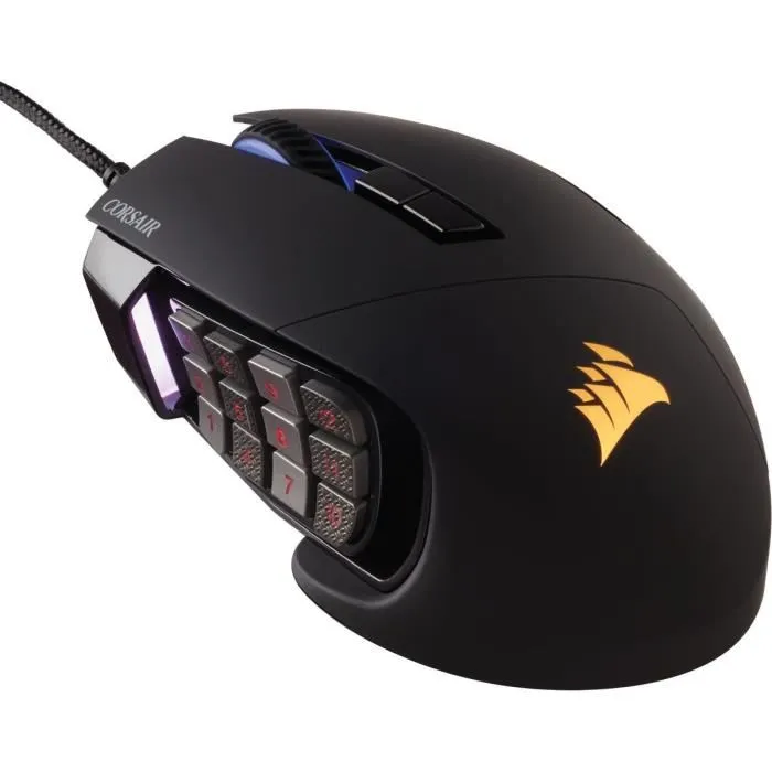 Corsair Souris SCIMITAR RGB ELITE Gamer 17 Boutons Programmables Capteur Optique 18000 DPI