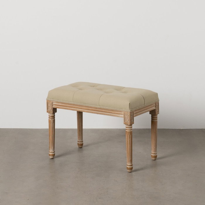 BigBuy Home Banquette Beige Bois d'hévéa