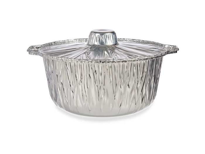 Kinvara Set de 2 Casseroles en Aluminium avec Couvercle 26x12x29 cm Argent (Set de 12)