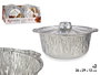Kinvara Set de 2 Casseroles en Aluminium avec Couvercle 26x12x29 cm Argent (Set de 12)