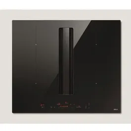 Elica NikolaTesla Alpha B PRF0196211 - Table de cuisson à induction aspirante 4 foyers 60 cm - Fonction Autocapture - Verre noir