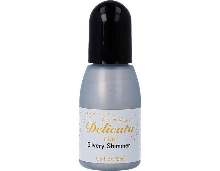 Tsukineko DELICATA Recharge d'encre Argent Métallique Brillant 15ml Tsukineko DELICATA Recharge d'encre Argent Métallique Brillant 15ml