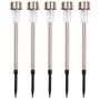 Outfit Lot de 5 lampes solaires en acier inoxydable d.4,5 cm, LED blanc chaud