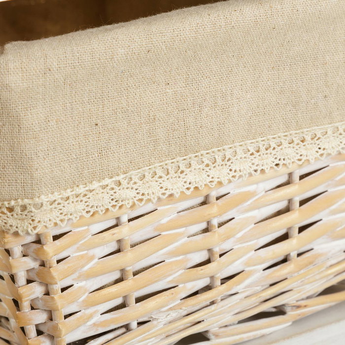 BigBuy Home Caisson à Tiroirs SWEET HEART Crème Naturel