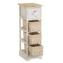 BigBuy Home Caisson à Tiroirs SWEET HEART Crème Naturel