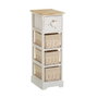 BigBuy Home Caisson à Tiroirs SWEET HEART Crème Naturel