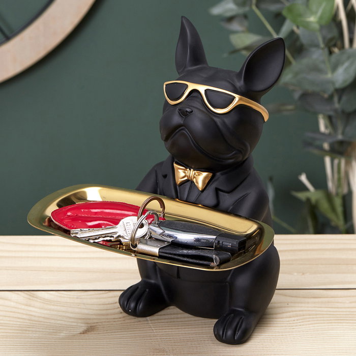 Home Deco Factory Vaciabolsillos Bulldog Negro