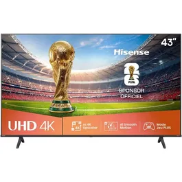 Hisense TV LED 43A6Q 43 Pouces (108 cm) 4K UHD 3840x2160 HDR10+ Smart TV WiFi avec 3x HDMI 2.1