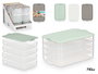 LEKNES Lot de boîtes de conservation 4 niveaux 750ml Assortiment 3 couleurs