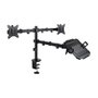 Tooq Support de Table pour 2 Écrans 17"-32" et PC Portable, VESA 75x75/100x100, Inclinable, Noir, 27 kg