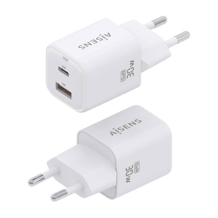 Chargeur mural Aisens ASCH-30W2P020-W Blanc Multicouleur 33 W