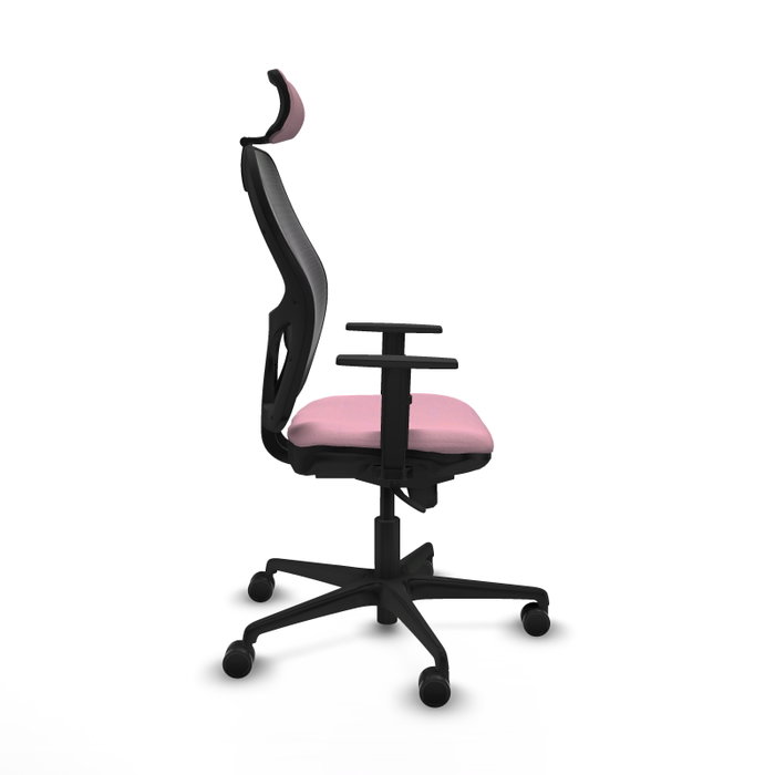 Piqueras y Crespo Chaise de Bureau Jorquera Rose et Noir avec Appui-tête