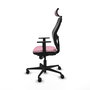 Piqueras y Crespo Chaise de Bureau Jorquera Rose et Noir avec Appui-tête