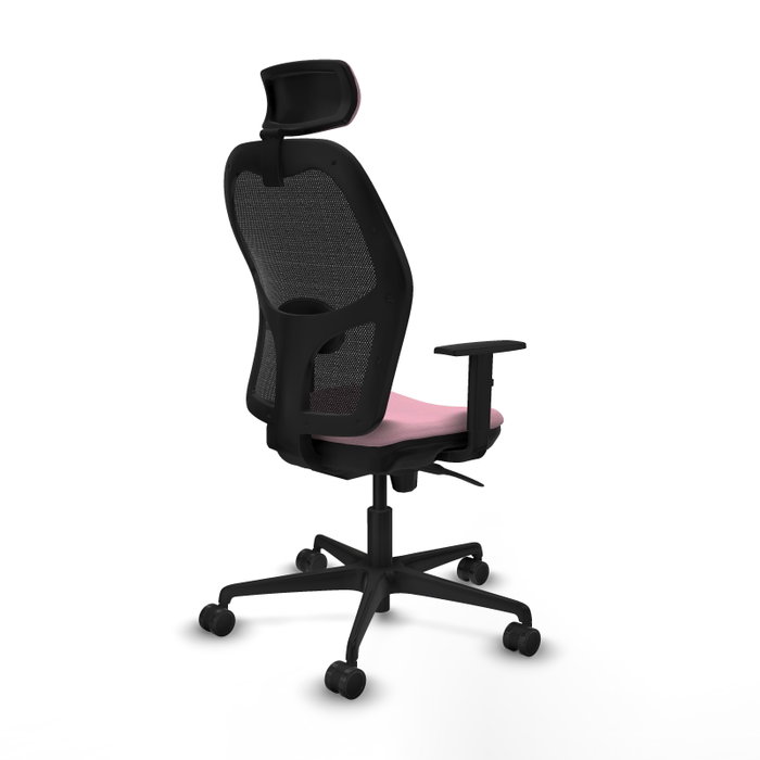 Piqueras y Crespo Chaise de Bureau Jorquera Rose et Noir avec Appui-tête