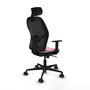 Piqueras y Crespo Chaise de Bureau Jorquera Rose et Noir avec Appui-tête