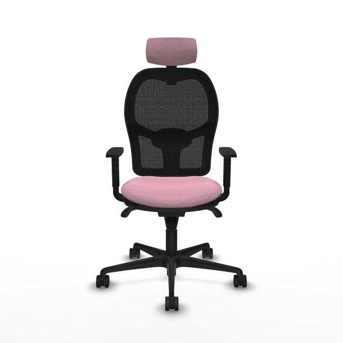 Piqueras y Crespo Chaise de Bureau Jorquera Rose et Noir avec Appui-tête