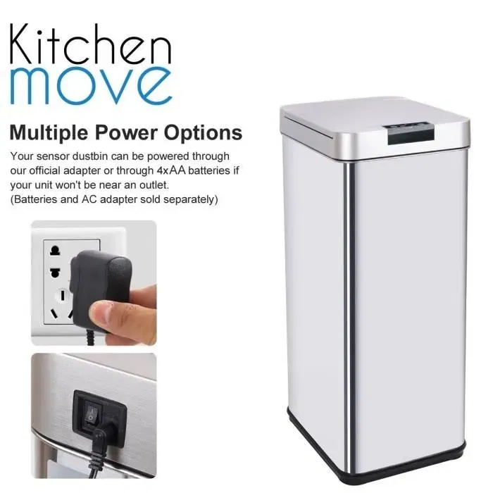 Poubelle de cuisine automatique PARKSIDE 50L rectangulaire en acier inoxydable brossé avec cerclage - Kitchen Move Poubelle de cuisine automatique PARKSIDE 50L rectangulaire en acier inoxydable brossé avec cerclage - Kitchen Move
