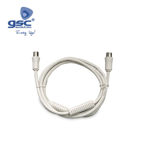 GSC Evolution Câble coaxial TV avec filtre 1,5m mâle-femelle Blanc