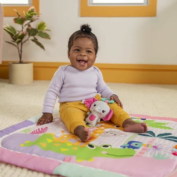 Bright Starts Tapis d'éveil Wild Wiggles Jungle Rose avec Arche Bright Starts Tapis d'éveil Wild Wiggles Jungle Rose avec Arche
