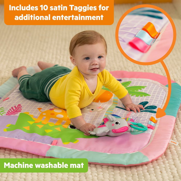 Bright Starts Tapis d'éveil Wild Wiggles Jungle Rose avec Arche Bright Starts Tapis d'éveil Wild Wiggles Jungle Rose avec Arche