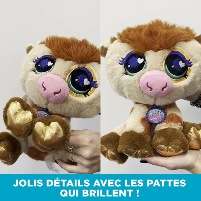 Bandai Littlest Pet Shop BF00666 - Peluche Vache - 25 cm - Personnage de dessin animé pour enfants - Univers Petshop