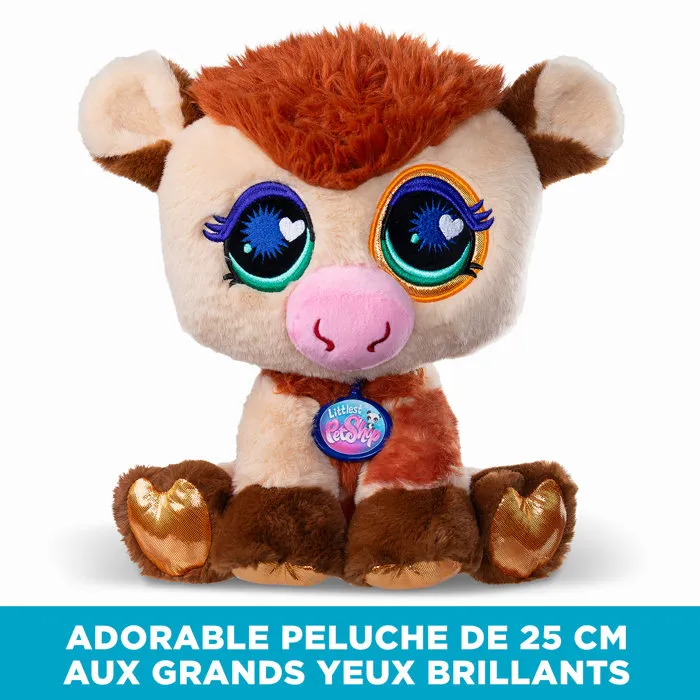 Bandai Littlest Pet Shop BF00666 - Peluche Vache - 25 cm - Personnage de dessin animé pour enfants - Univers Petshop