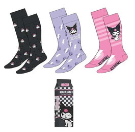 Cerdá - Pack de 3 paires de chaussettes Hello Kitty et Kuromi - Taille 36-43