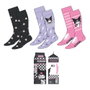 Cerdá Pack de 3 paires de chaussettes Hello Kitty et Kuromi, Taille 36-43
