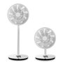 Duux DXCF13 Whisper Flex Ventilateur de bureau et sur pied silencieux Smart Blanc, 26 vitesses, commande smartphone, batterie portable 12h, 51-88 cm