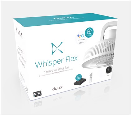 Duux DXCF13 Whisper Flex Ventilateur de bureau et sur pied silencieux Smart Blanc, 26 vitesses, commande smartphone, batterie portable 12h, 51-88 cm