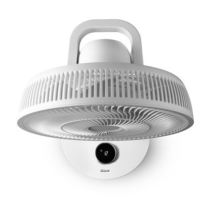 Duux DXCF13 Whisper Flex Ventilateur de bureau et sur pied silencieux Smart Blanc, 26 vitesses, commande smartphone, batterie portable 12h, 51-88 cm