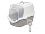 STEFANPLAST Litière en plastique couverte avec pelle et filtre, Blanc-Gris