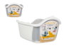 STEFANPLAST Litière en plastique couverte avec pelle et filtre, Blanc-Gris