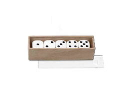 Cayro - Jeu de dés de 16 mm à points - 5 dés avec boîte - Jeu en espagnol, anglais, français, italien, portugais, allemand