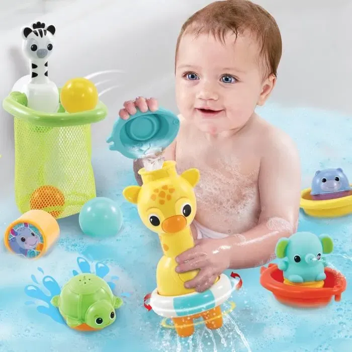 Vtech Coffret de bain multi-activité MAXI - 15 accessoires dont girafe mécanique - Pour enfants de 5 mois à 5 ans