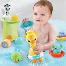 Vtech Coffret de bain multi-activité MAXI - 15 accessoires dont girafe mécanique - Pour enfants de 5 mois à 5 ans