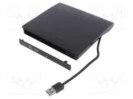 QOLTEC Boîtier pour lecteur optique CD/DVD SATA I, USB 3.0, noir