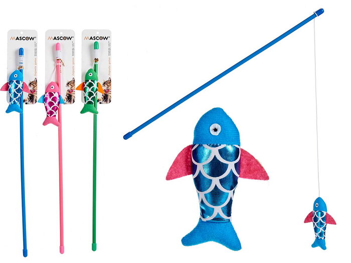 Mascow Bâton jouet pour chat avec poisson couleurs assorties 0.8x0.8x46 cm (Set de 36) Mascow Bâton jouet pour chat avec poisson couleurs assorties 0.8x0.8x46 cm (Set de 36)