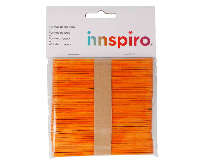Innspiro Bâtonnets de polo en bois standard orange 114x10x2mm