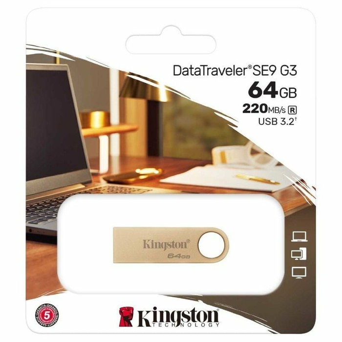 Clé USB Kingston SE9 G3 Doré 64 GB