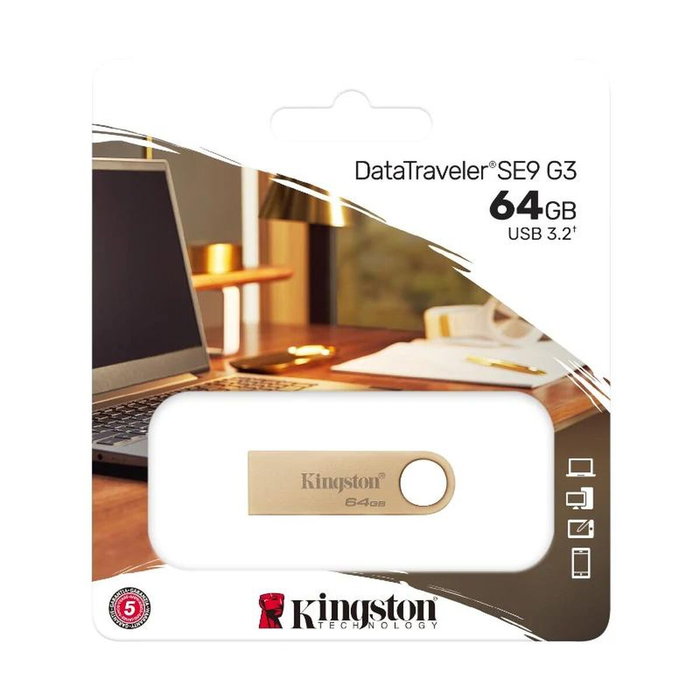 Clé USB Kingston SE9 G3 Doré 64 GB