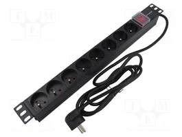 QOLTEC Bloc multiprise parafoudre 8 prises noir